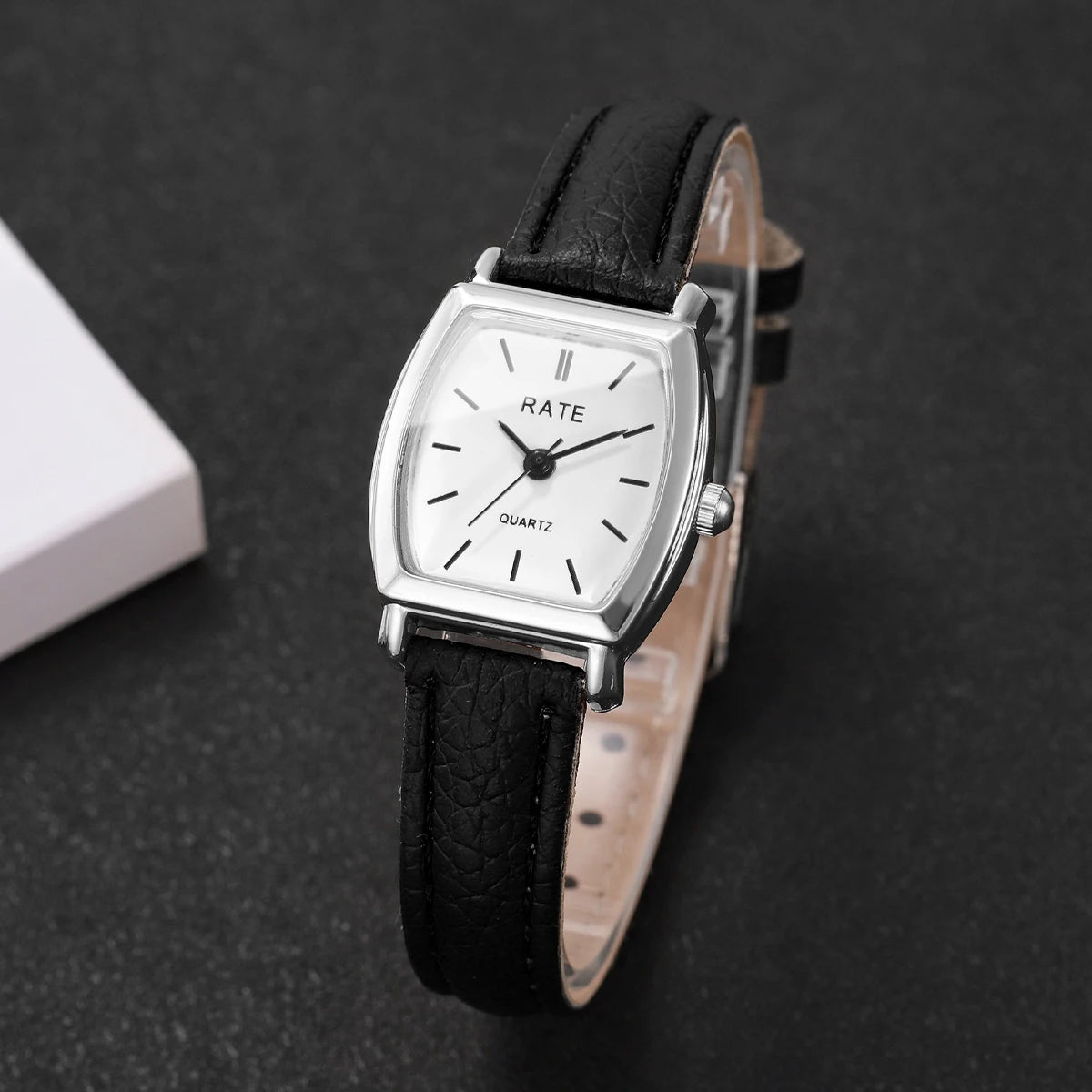 Relógio feminino moda pequena árabe relógios de quartzo pulseira de couro relógios de pulso