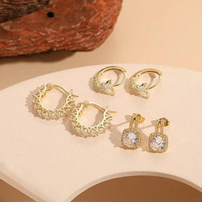 UILZ Clássico América U Forma Brincos Para As Mulheres Meninas de Alta Qualidade Brilhante Zircon Ear Accessory Occident Style Jóias Presentes