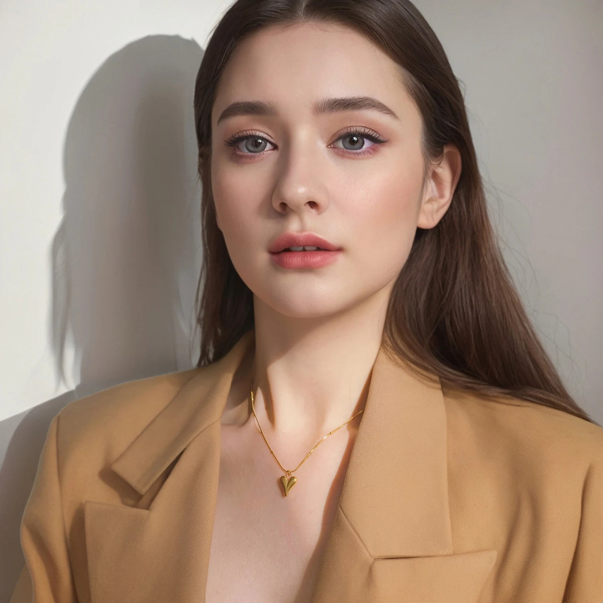 UHBINYCA Minimalismo Suave Coração de Aço Inoxidável Colar Pingente À Prova D 'Água para Mulheres Joias Banhadas a Ouro 18k
