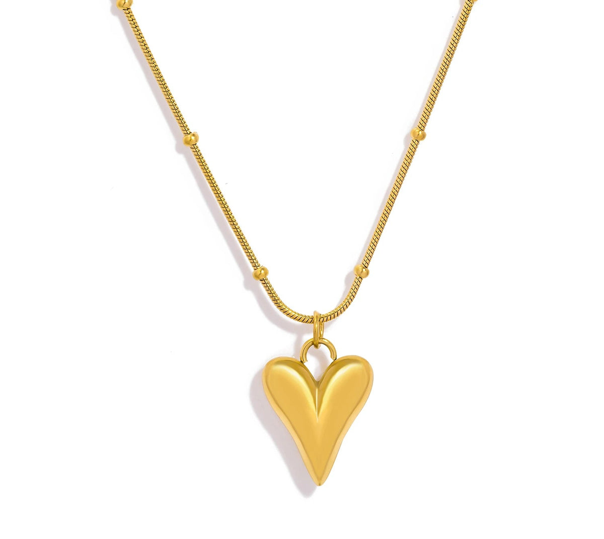 UHBINYCA Minimalismo Suave Coração de Aço Inoxidável Colar Pingente À Prova D 'Água para Mulheres Joias Banhadas a Ouro 18k