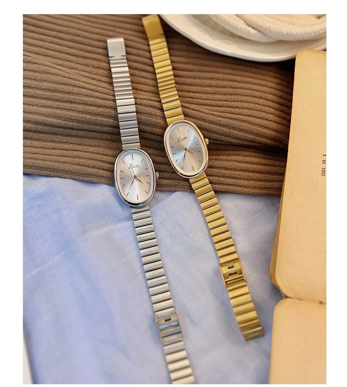 Novo luxo simples ouro mulher relógio elegante oval pequeno mostrador senhoras relógios de pulso moda relógios de quartzo para presente feminino